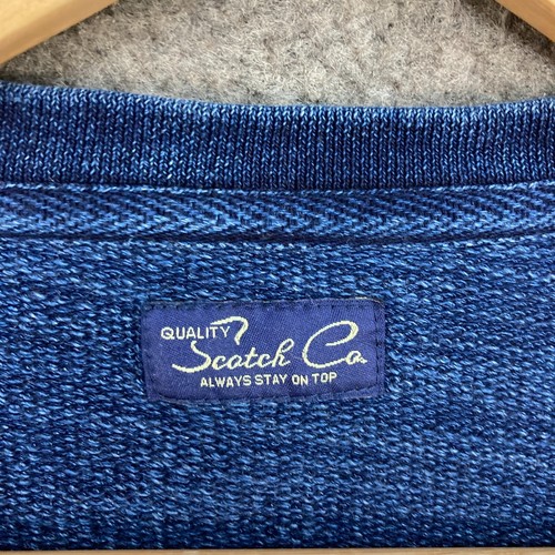 Scotch And Soda Jumper Mens XL Blue Cotton Woven Round Neck Pullover 29205 - Picture 4 of 10