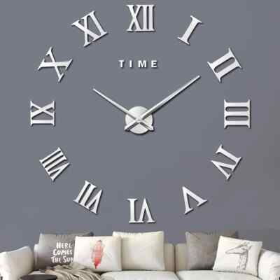 $49+Tik Tok DIY Remodel Wall Large Roman Numerals Luxe Mirror Clock Home Decor