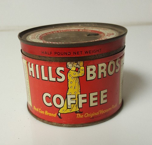Vintage hills brothers coffee tin 1/2 lb 227 grams The correct Grind - Picture 2 of 9