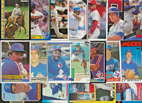 (100) Carte BB diverse Texas Rangers 1976-2023 Nolan Ryan Jenkins Rodriguez - Foto 3 di 6