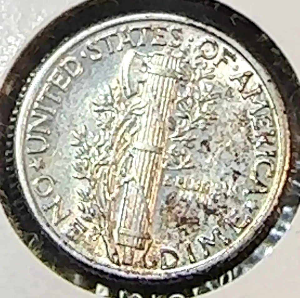 Moneda de diez centavos Mercury 1931 bonita original muy a elección AU+ CHRC Foto 2 de 2