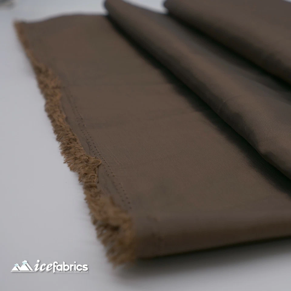 Brown Taffeta Fabric By The Yard- Solid Poly Taffeta Fabric- Decoration - Image 4 of 4