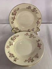 6 Homer Laughlin Eggshell Nautilus Apple Blossom 8 1/8" salad lunch snack plates