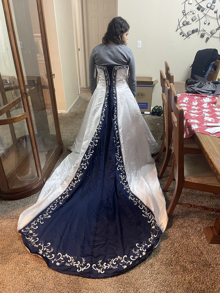 Nuevo con etiquetas Vestido de graduación Alfred Angelo Flores Sirena Vestido Tren Brillante HERMOSO WOW Foto 3 de 4