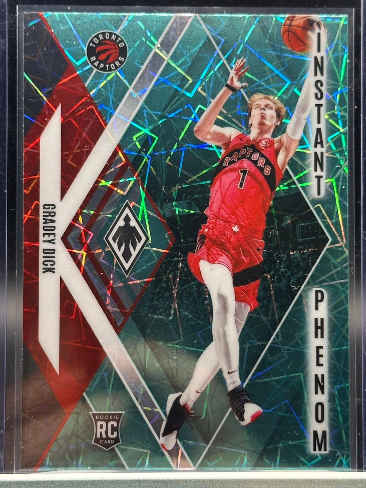 2023-24 Panini Phoenix Gradey Dick Instant Phenom Teal Lazer #23 TOR Raptors RC