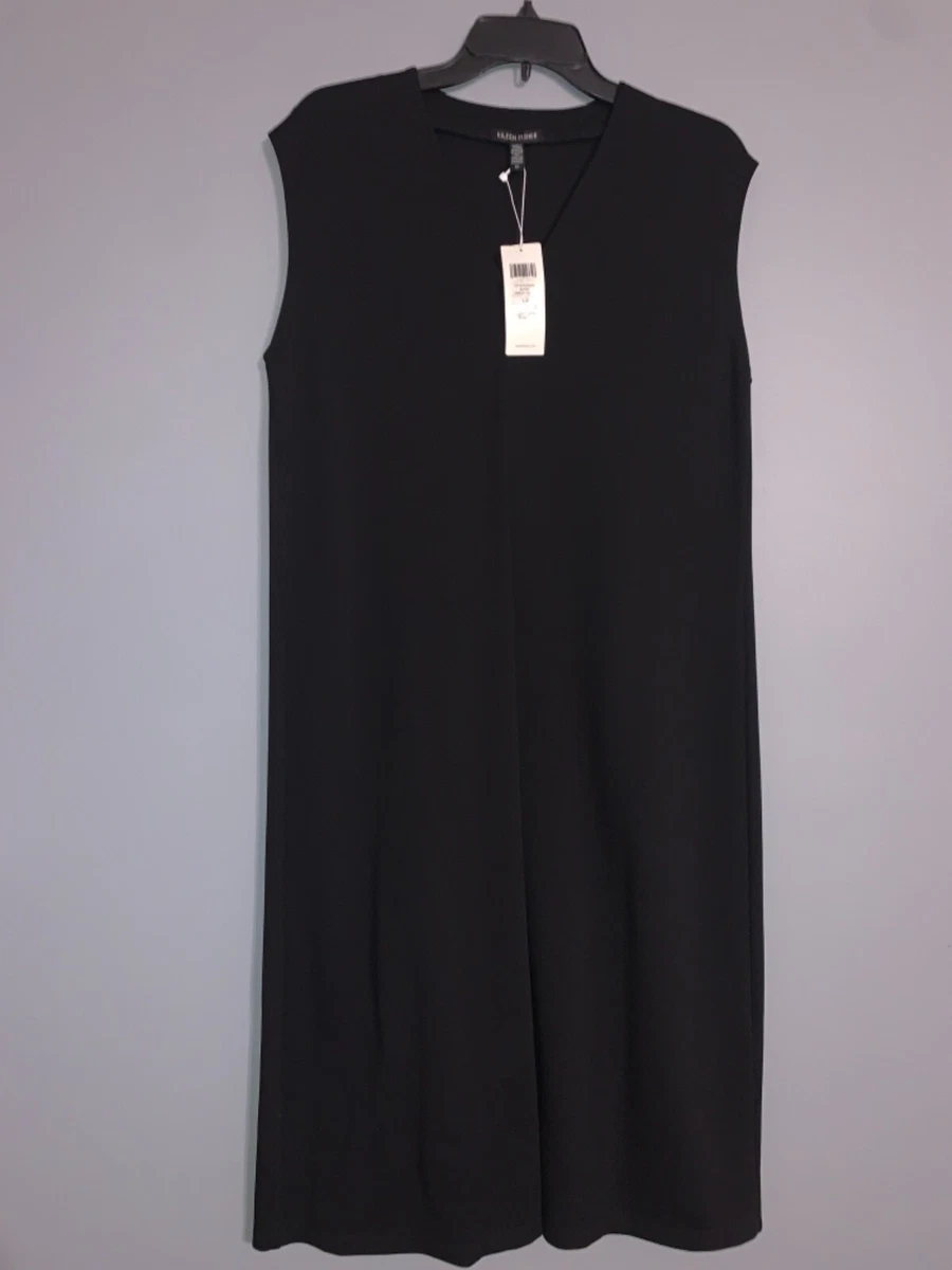 Eileen fisher black sleeveless dress sales