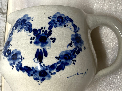 Floral Heart Pottery SMALL 4" Pitcher P. R Storie Pottery Made In Marshall Texas - Picture 6 of 10
