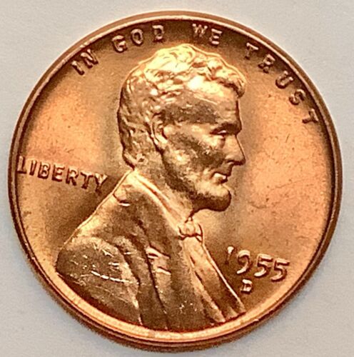 1955 D Uncirculated BU Red RD - Lincoln Wheat Cent ~ A084