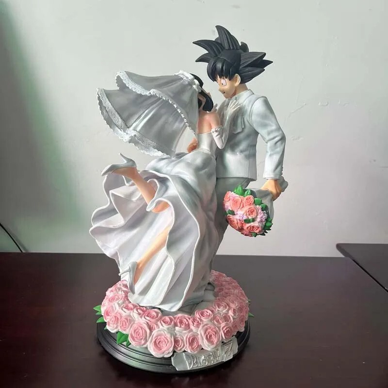 Anime Figure 31cm Son Goku and Chichi Marry Wedding Cute Figure