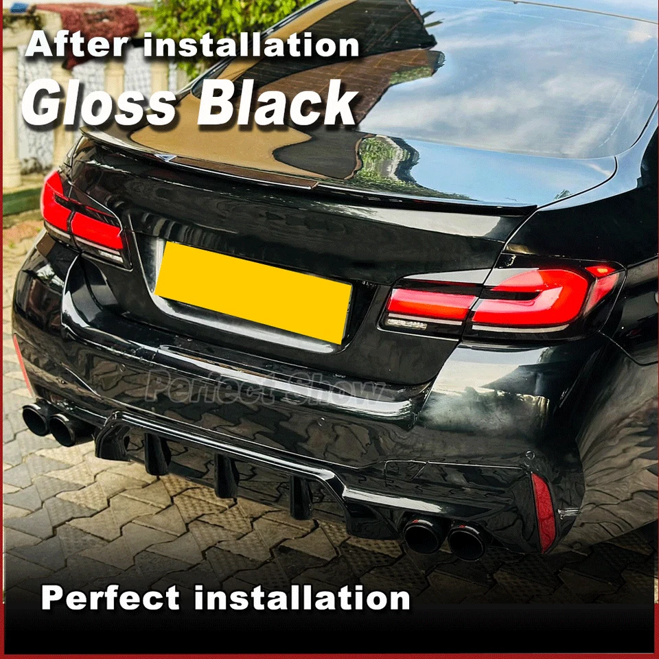 Glanz Schwarz Diffusor Heckansatz Passt für BMW 5er G30 M550i Mit M-Paket 18-19 - Bild 4 von 4