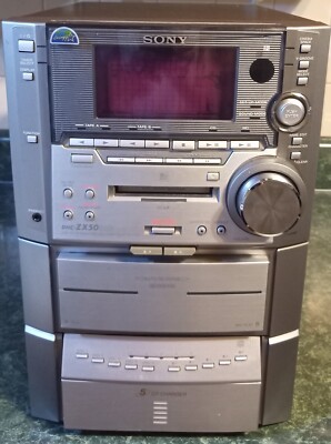 SONY DHC-ZX50MD-MINIDISC, 5 CD CHANGER, DUAL CASSETTE, AM