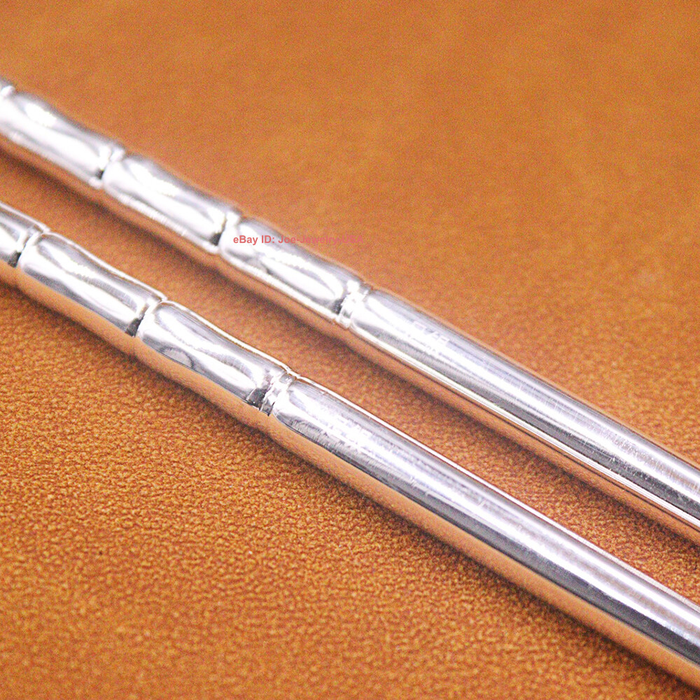 Real 999 Fine Silver Chopsticks Healthy Life Bamboo Style 8.26inch