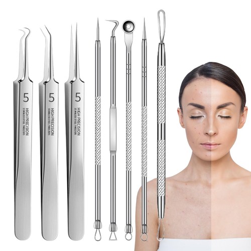 Black Head Pore Needle Black Head Removal Tweezer Facial Pore Cleaner 8pcs - Picture 4 of 12