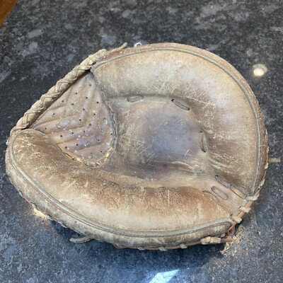 VTG 50s JM Fields Baseball Catchers Glove Mitt Cowhide Made in Korea RHT