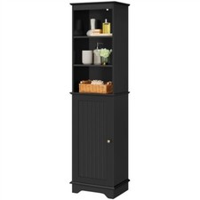 Freestanding Bathroom Storage Cabinet with Single Door and Shelves