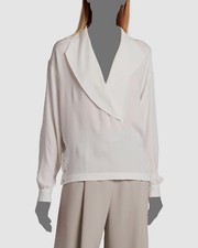 $1950 Giorgio Armani Women White Silk Long Sl...