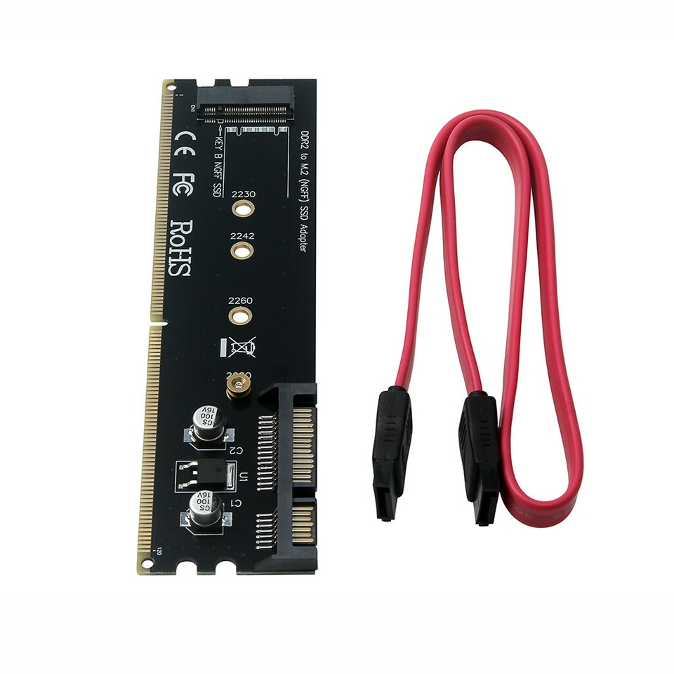 DDR2 DDR3 DDR4 to M2 SSD Adapter M.2 B Key Riser Card Support 2242 2260 ...