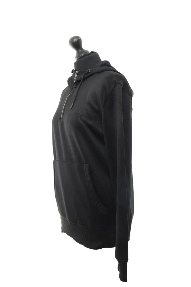 French Connection Damen Hoodie Pullover S schwarz Kapuze mit Baumwolle - Bild 3 von 4