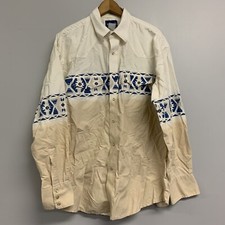 Vtg Wrangler Pearl Snap Western Shirt Mens Size XL Extra Large Aztec Print