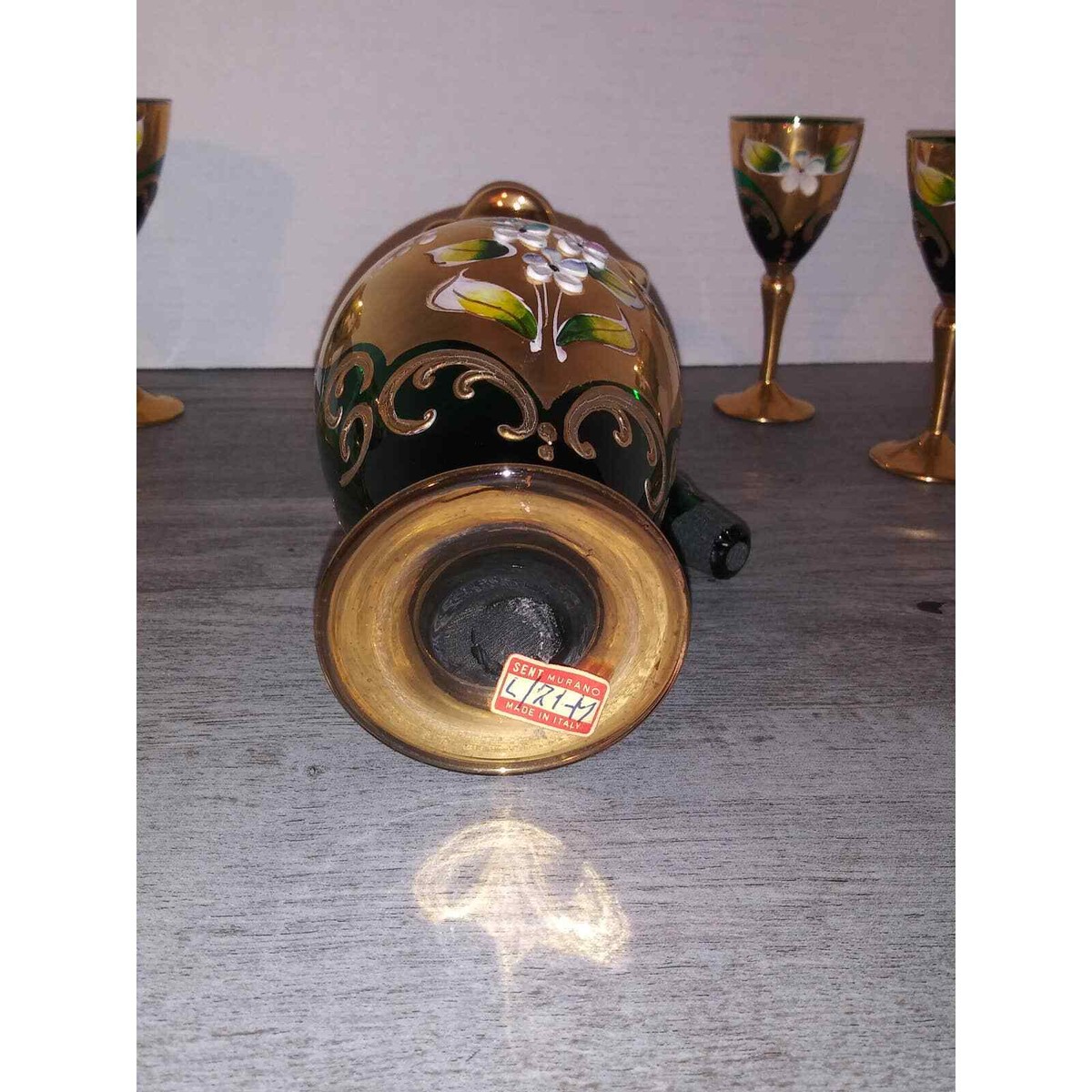 よ*ー様 Murano Green and Gold VETRO ARTISTI Vintage Vecchia