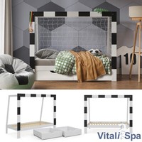 Kinderbett FußBalltor Weiß 80 X 160 Cm Mit Schublade Vitalispa