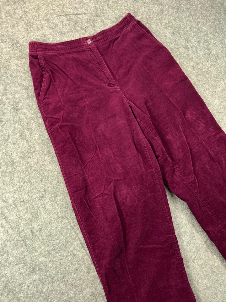 White Stag Pants Womens 12 Red Wine Corduroy Chino Elastic Casual Ladies 30x25.5 - Image 2 of 4
