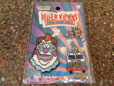 Killer Klowns From Outer Space Pin and Patch Set Exclusive Brand NEW