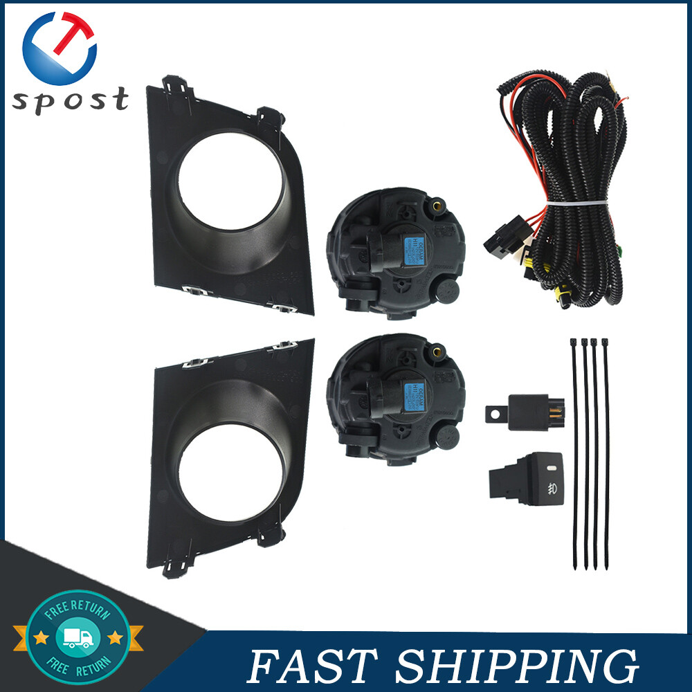 Complete Fog Light Kit With Covers, Switch & Wiring For Nissan Versa S / SL (2007–2011) – Halogen H11 – 55W – Wfyb