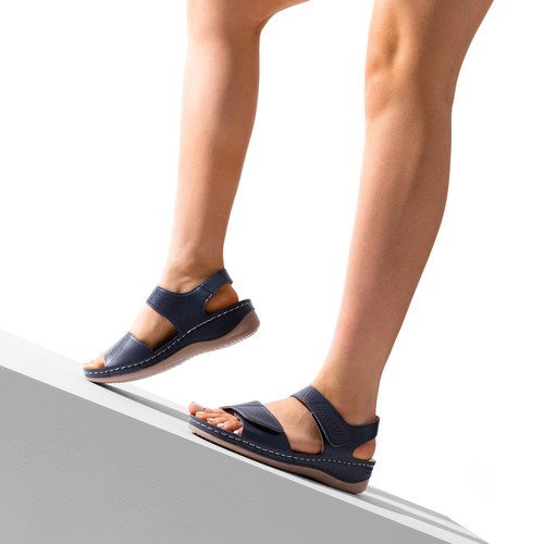 Women Summer Wedge Sandals Open Toe One Casual Walking Sandals - Picture 28 of 36