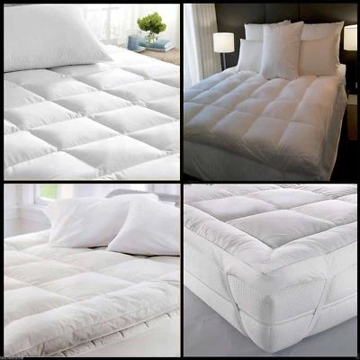 Goose Father 85/15 All Sizes DUCK Feather & Down Mattress Topper Mattress Cover - Image 1 of 4