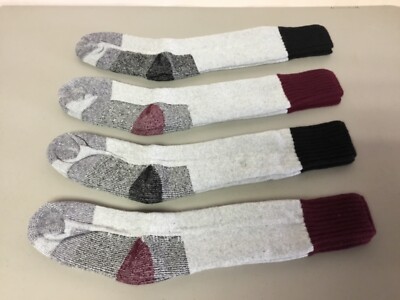 NWOT Boy s Merino Wool Blend Long Top Socks Small Grey w/ Multi 4 Pair #682R