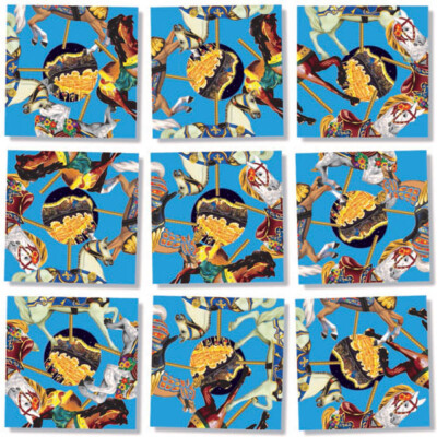 B Dazzle Carousel Ponies Scramble Squares 9 Piece Puzzle
