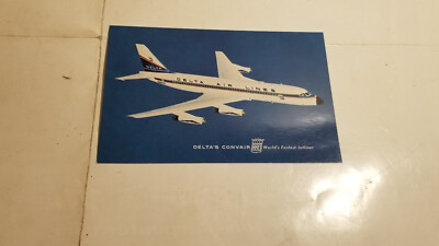 Vintage 1960's Deltas Convair 880 Worlds Fastest Jetliner Postcard