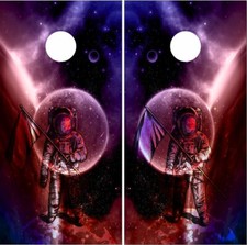 Space Adventure Astronaut LAMINATED Cornhole Wrap Bag Toss Skin Decal