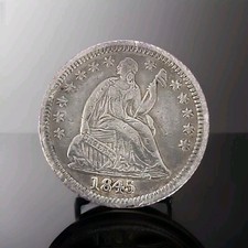 1845 Seated Liberty Half Dime - P -  Clear LIBERTY - VF Condition 90% Silver US 