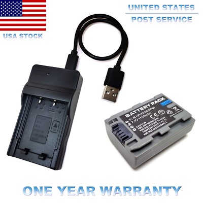 Battery / USB Charger For NP-FP50 Sony DCR-HC18 DCR-HC18E DCR-HC19 DCR-HC19E US