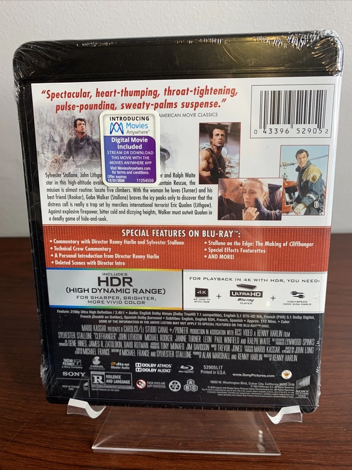 Cliffhanger (4K UHD + Blu-ray + Digital) Factory Sealed Foto 3 de 3