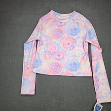 Andy Evan Rashguard Girls Size 16 XL Pink Swirl Tie Dye UPF 50 NEW