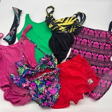 LOT OF 8 PIECES VINTAGE SWIMSUITS BEACH LADIES ONE PIECE BIKINI SHORTS SMALL