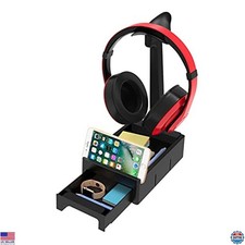 Sleek Headset Holder - Desktop Headphone Stand with Earphone Storage  Hanger