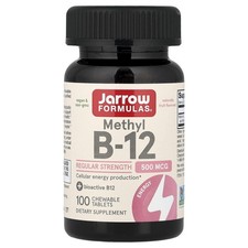 Jarrow Methyl B-12 500mcg Cherry 100 Tabs Energy Support