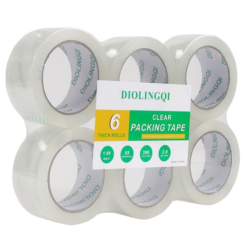 Clear Packing Tape: 6 Rolls, 2.8 mil Thick, 1.88in x 65 Yards (Total 390 Yards) - Picture 5 of 12