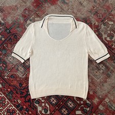 Mens Vintage 1940s 1950s Knit Top Shirt Short Sleeve Pullover Casual Knitwear