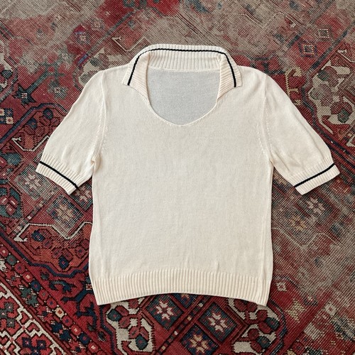 Men’s Vintage 1940s 1950s Knit Top Shirt Short Sleeve Pullover Casual Knitwear