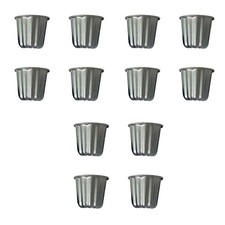 Canele Mold, Cannele Muffin Cup, 12Pcs Non-Stick Cannele Mould Gray-Black2539