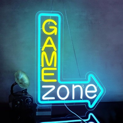 LED Neon Pfeil Schild dimmbar bunt USB betrieben Deko Gaming UVP 34£
