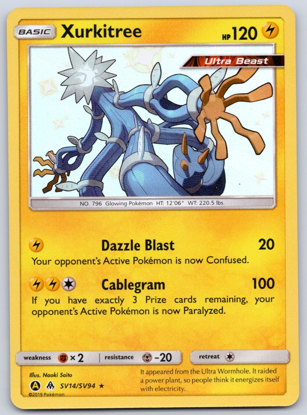 Xurkitree SV14/SV94 (NM) - Hidden Fates: Shiny Vault - Pokemon TCG