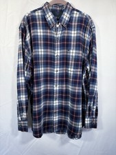 Izod Flannel Shirt Size L Plaid Check Button Up Long Sleeve