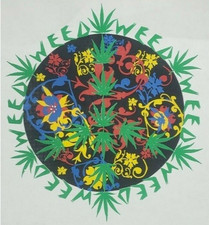 Vintage Weed Peace Flower Design Iron On Heat Transfer Colored NOS 420 Marijuana