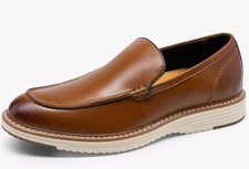 Bruno Marc Mens Dress Slip On Classic Loafers Formal Shoes Tan Brown Size 10